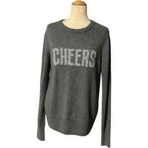 Alex Marie Cheers Tinsel Holiday Sweater NWT Gray Silver Size M